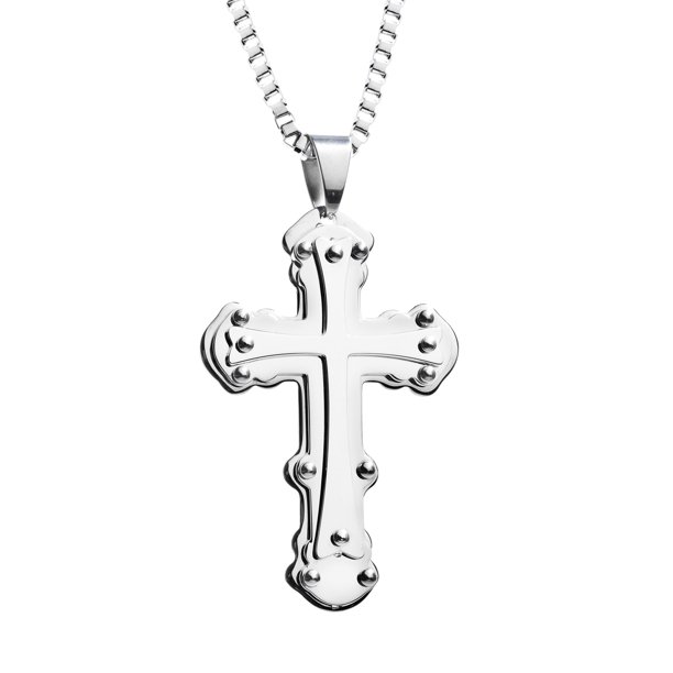 Lesa Michele Brooklyn Exchange SilverTone Stainless Steel Men's Cross