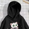 thumbnail image 7 of Wilak Girls Cats Printed Hoodies Sweatshirts Casual Cute Pullover Long Sleeve Kids Fall Tops Black 4T, 7 of 7