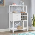 thumbnail image 7 of FESTIVO 32 in. White Wood Buffet Bar Cabinet Shelf Storage with Wine Rack with Marbling Pattern Countertop, 7 of 7