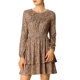 thumbnail image 5 of Vestido de capa con volantes de manga larga de leopardo para mujer INSPIRE CHIC color marrón claro S, 5 of 7