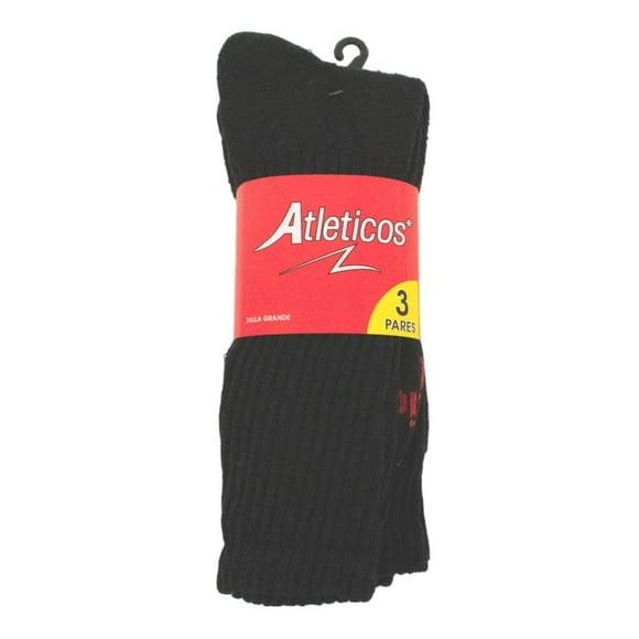 Set de Calcetas Atléticos Talla G para Caballero Negro 3 Pares