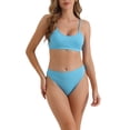 thumbnail image 1 of Conjuntos de bikini de tirantes ajustables para mujer de 2 piezas, parte inferior de cintura alta acanalada, trajes de baño, talla X-Large, azul, 1 of 5