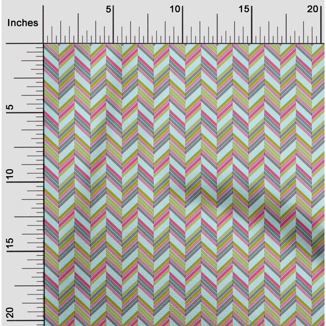 oneOone Georgette Viscose Fabric Herringbone Geometric Print Fabric BTY 42 Inch Wide