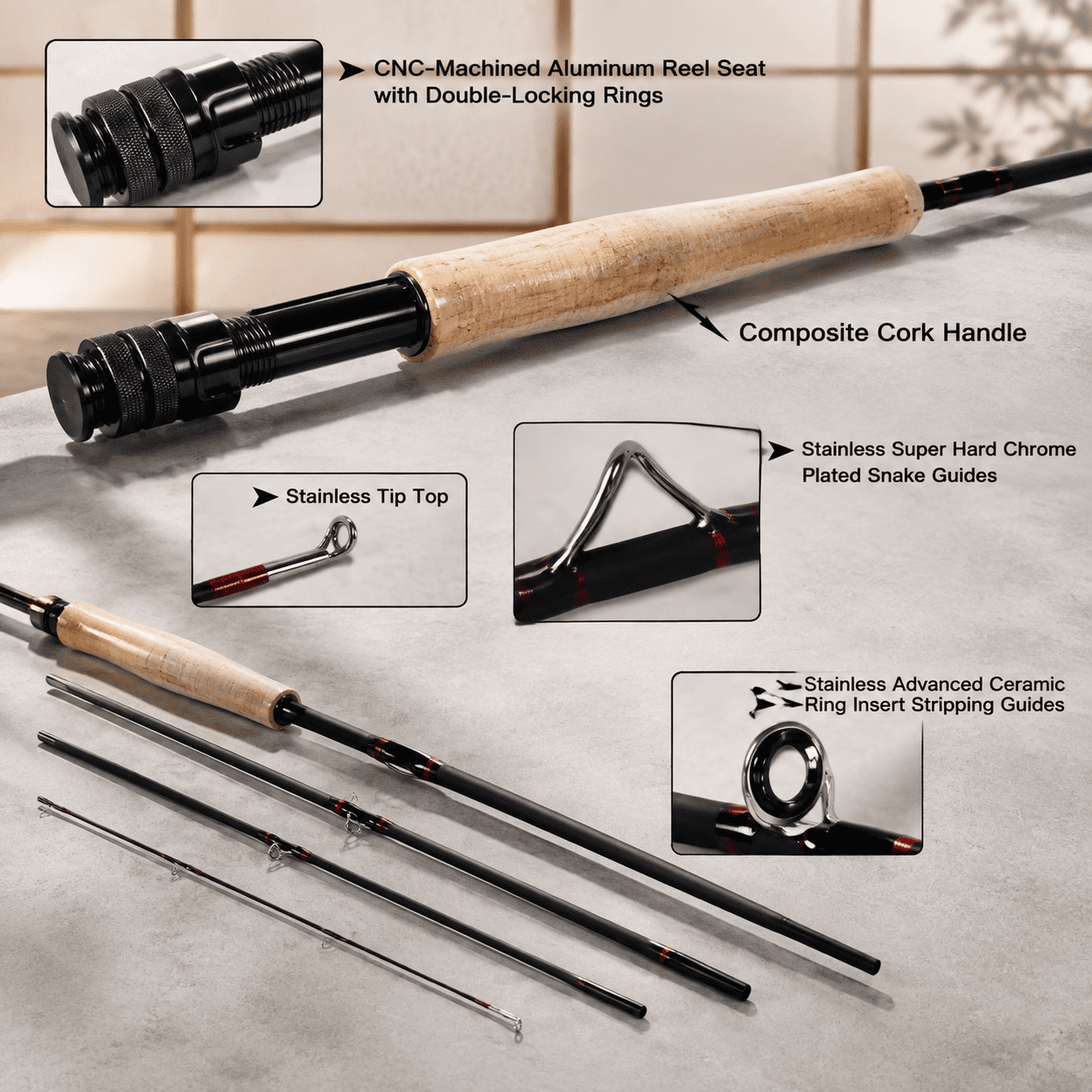 Only Rod 9 0 LW5/6 High-Modulus Carbon Fly Fishing Rod for Trout and Bass