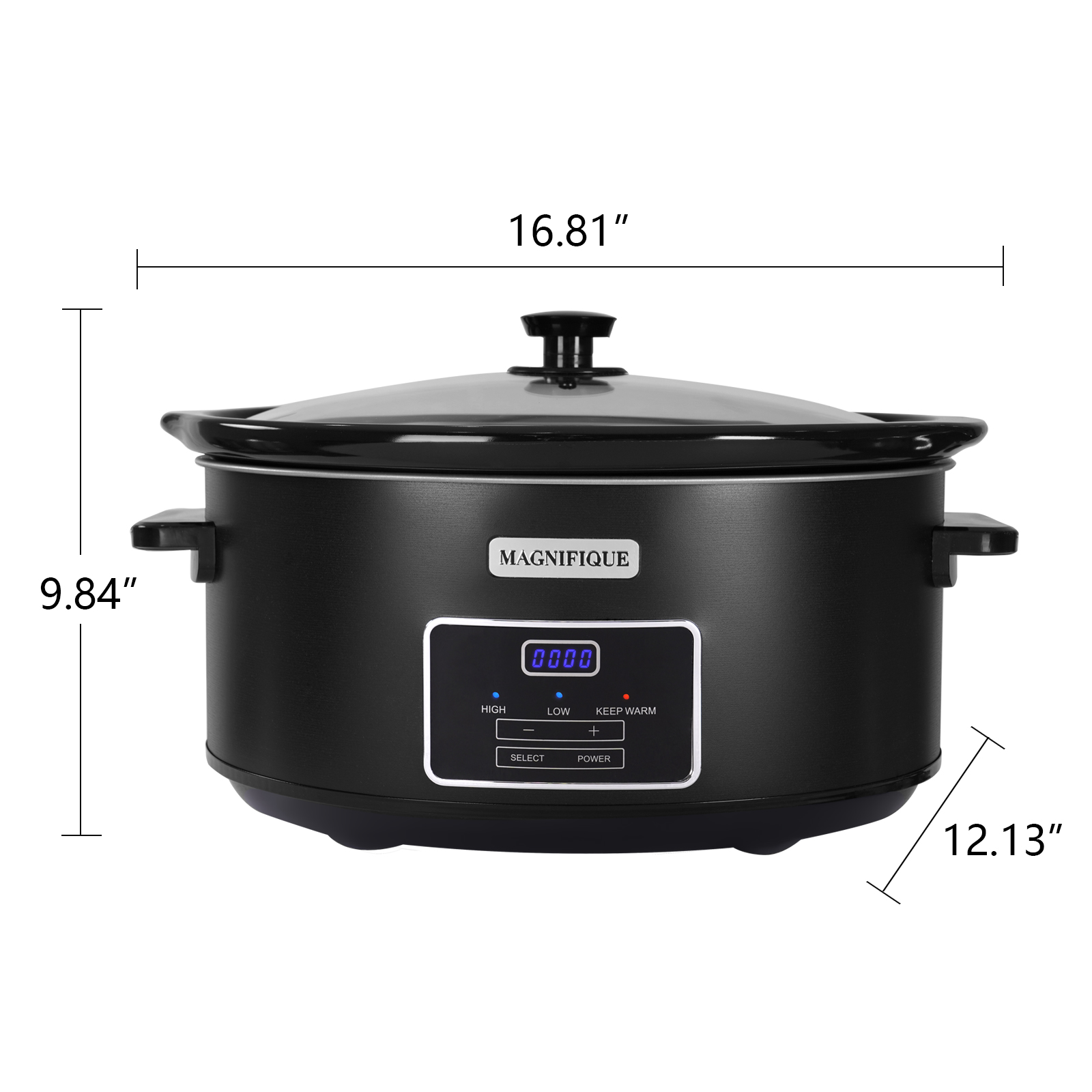 Magnifique 8-Quart Digital Programmable Slow Cooker with Timer - Small  Kitchen Appliance for Family Dinners - Serves 10+ People - Heat Settings:  Keep