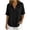 *Black, variant on ClodeEU Women's Waffle Knit V Neck Short Sleeve Button Front Top ,Solid Color Casual Blouse Black,Women's Plus L