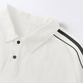 thumbnail image 3 of Camisetas Elvqul Hombre Casuales Blanco Manga Corta Liso Algodón Solapa Botones, 3 of 8