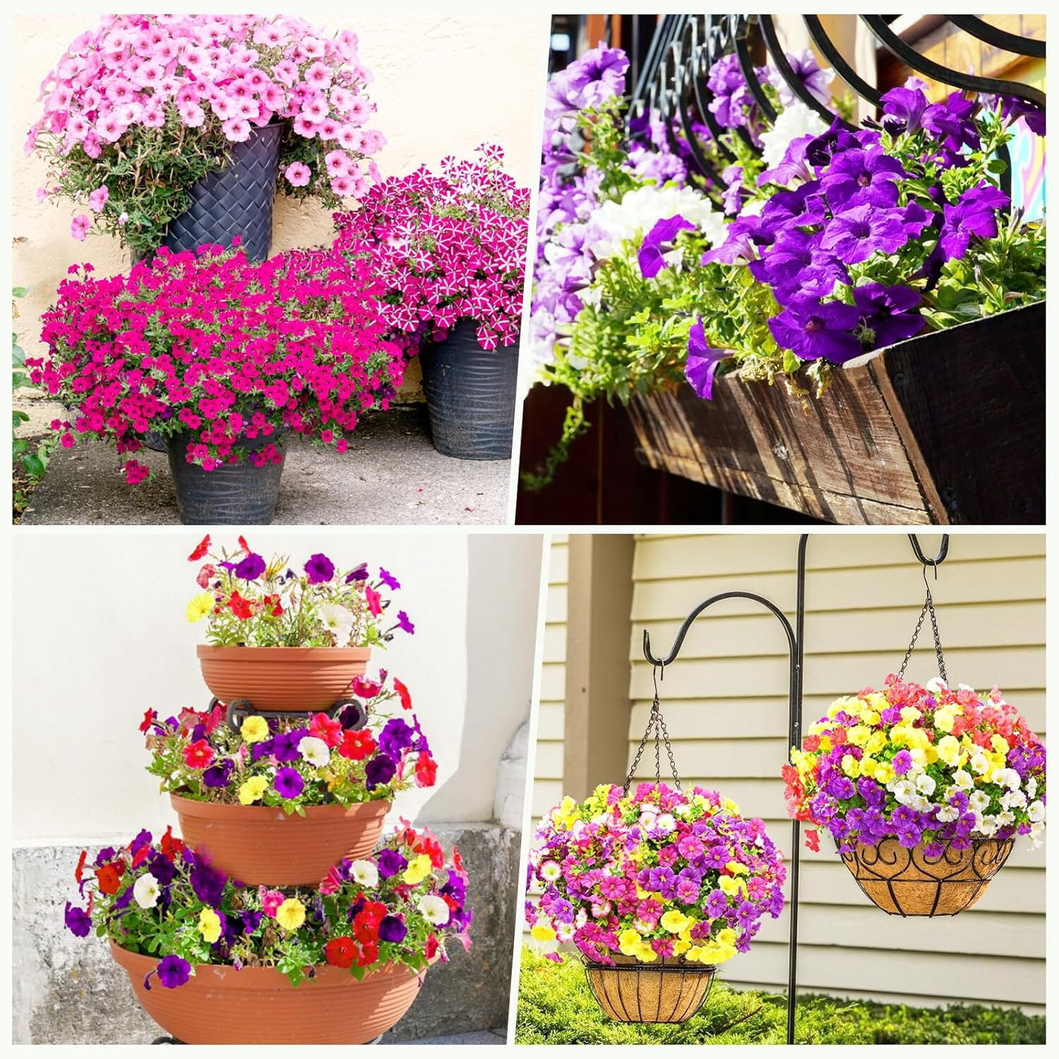 GoXteam 12 Bundles Artificial Flowers for Outdoors Faux Morning Glory Spring Summer Decoration, Fake Flowers Plants Look Real Silk Flowers Decor for Outside Planter Front Door Porch Patio Yard