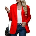 thumbnail image 5 of YYDGH Blazers for Women Slim Fit Business Blazer Jackets Long Sleeve Open Front Suit Jackets Elegant Office Suits Red M, 5 of 8