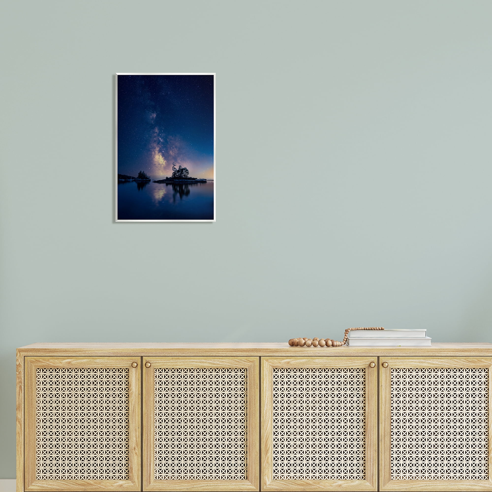 Stupell Night Stars Coastal Island Trees Landscape Photography Wall Plaque Unframed Art Print Wall Art