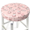 thumbnail image 3 of KLL Easter Rabbit Round Bar Chair Cushion Cover 13 inch ,Bar Stool Protector with Elastic, Soft Washable, 3 of 6