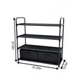 thumbnail image 2 of Mainstays 4-Shelf Closet Organizer with 2 Fabric Bins, Black, Metal Frame, 2 of 8