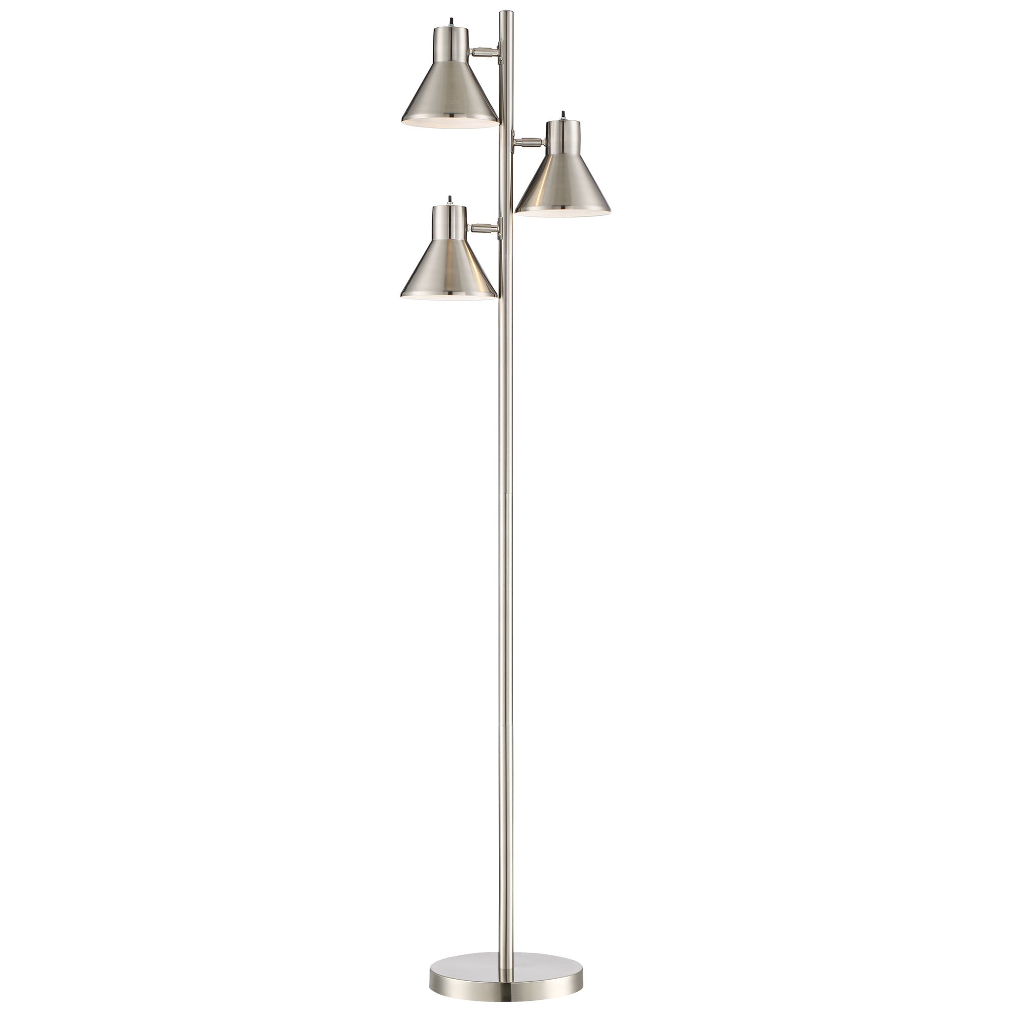 360 Lighting Luken Brushed Steel 3 Light Tree Floor Lamp Com