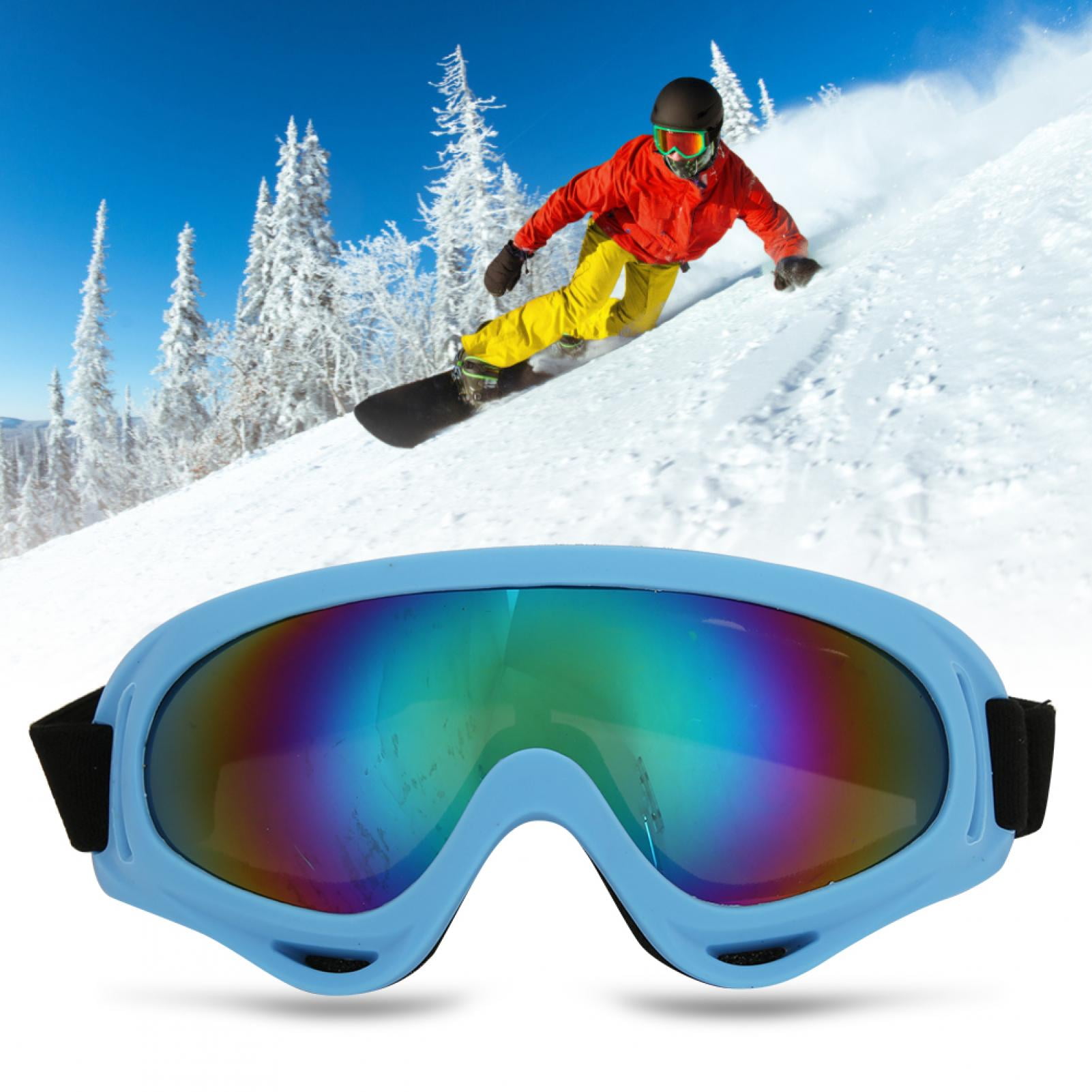Zerodis Pc Windproof Skiing Glasses Motorcycle Unisex Outdoor Sports Cycling Goggles For Adults Children cycling Goggles White Frame Color Film