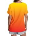 thumbnail image 4 of fatyb Tops Summer for Women V Neck Short Sleeve Pleated Shirts Print Casual Womens Gradient Blouses, 4 of 4