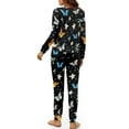 thumbnail image 3 of Yuyamidu 2 Pack Colorful Butterfly Round Neck Pajamas Casual Long Sleeve Louge Wear for Fall Winter Night Clothes Women Sleepwear Pants Set of 2 Daily Loungewear Size M, 3 of 7