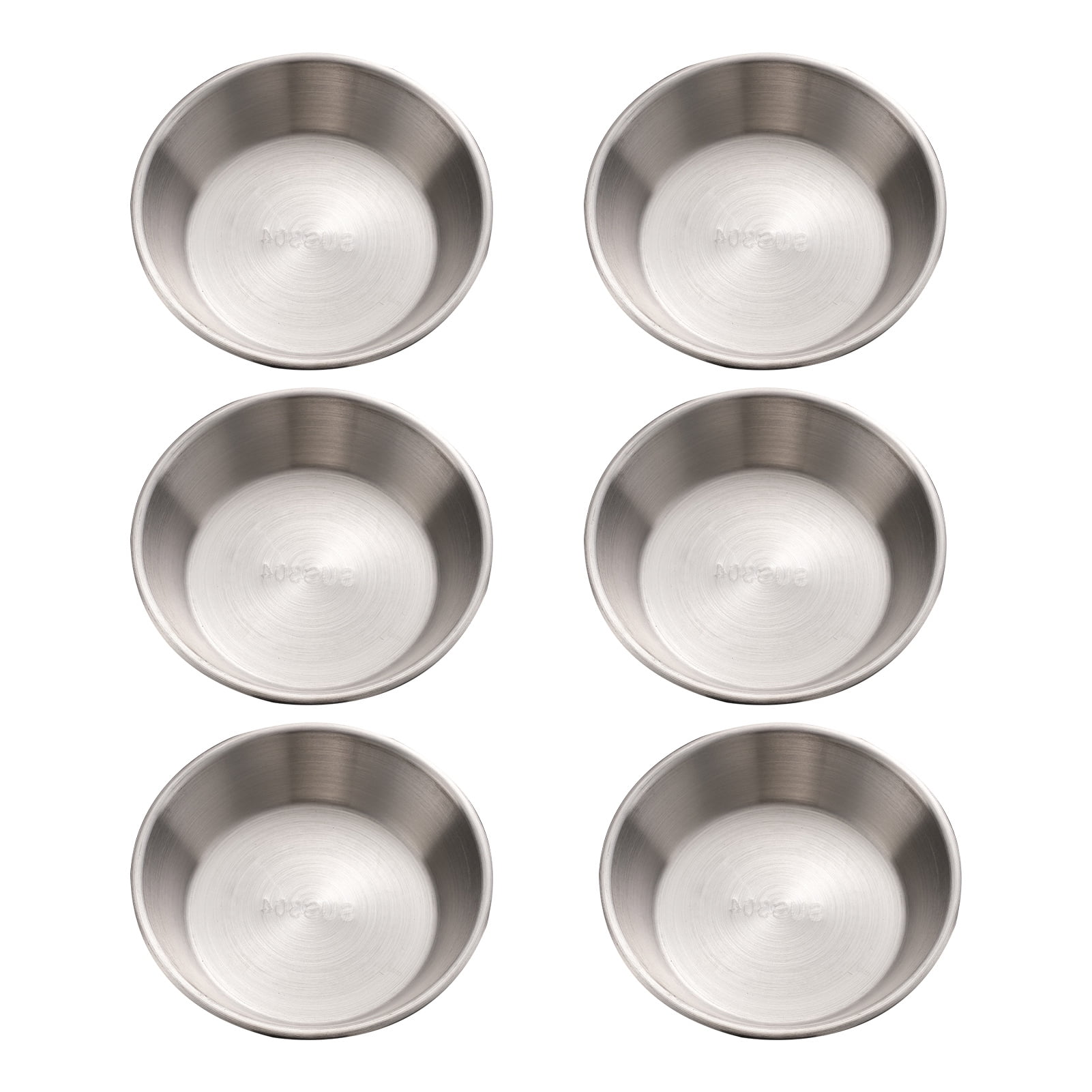 Hemoton Pack of 8 Stainless Steel Sauce Dish with Dinner Bowls Starter Plates for Home Kitchen 