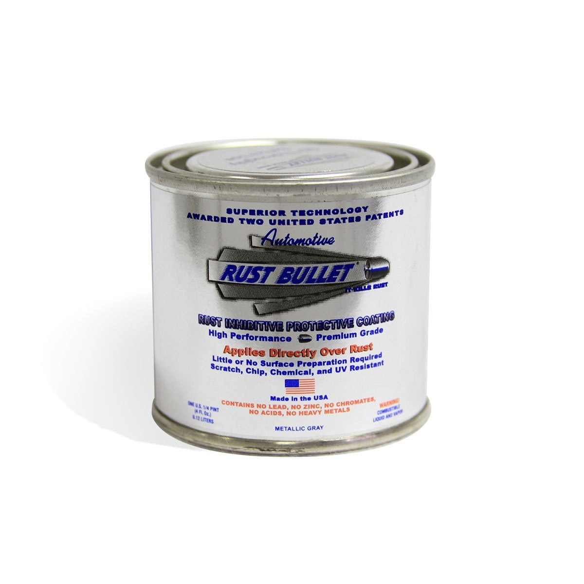 RBA49 Automotive Rust Inhibitor Paint, 1/4 Pint Metal Can, Metallic
