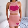 thumbnail image 4 of REORIAFEE Womens Summer Outfits 2023 Travel Outfit Women's Sexy Casual Love Top Wrap Hip Skirt Set Pink L, 4 of 7