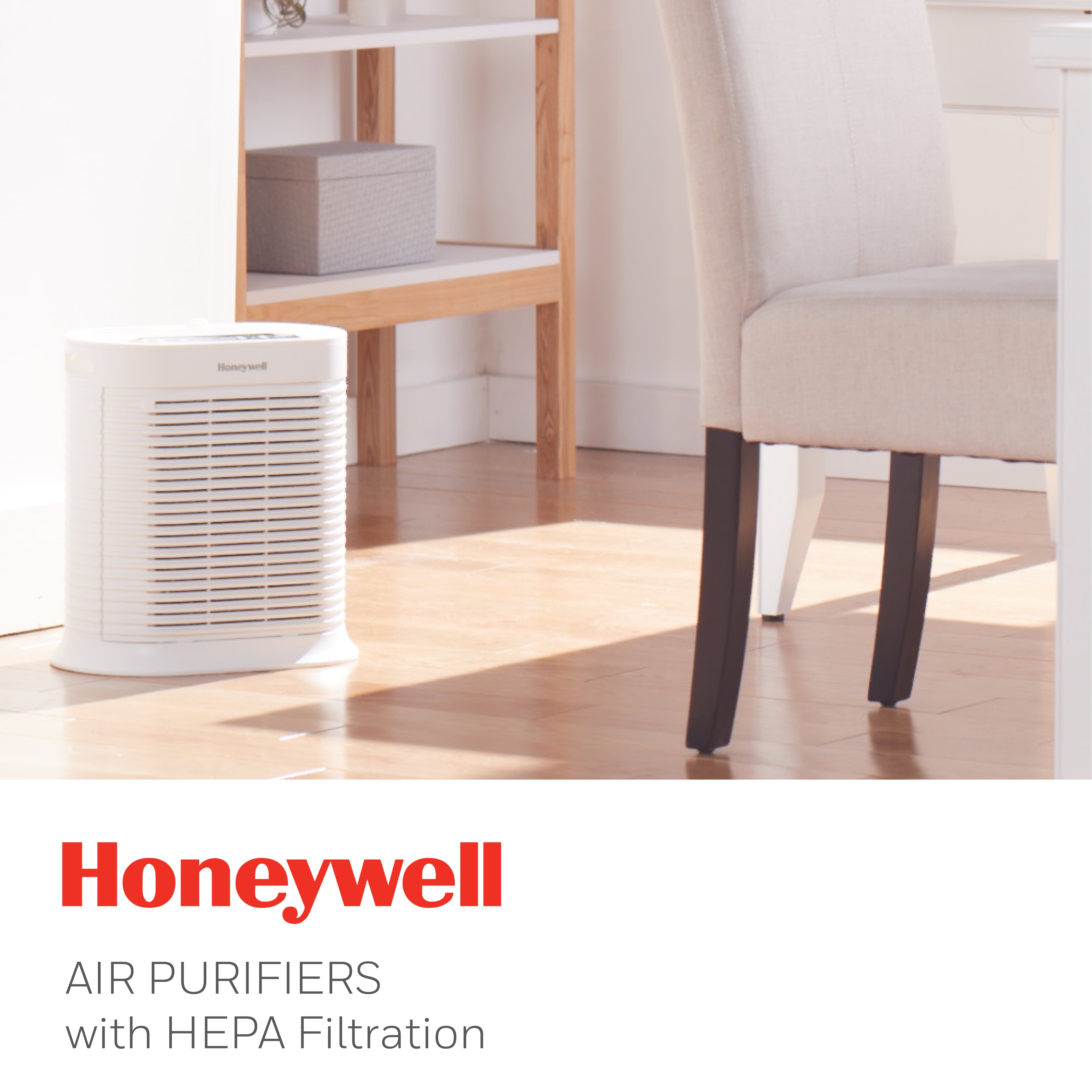 Purificateur d'air HEPA anti-allergènes Honeywell, blanc, minuterie d'arrêt  automatique, couvre 155 pi² HPA1104C