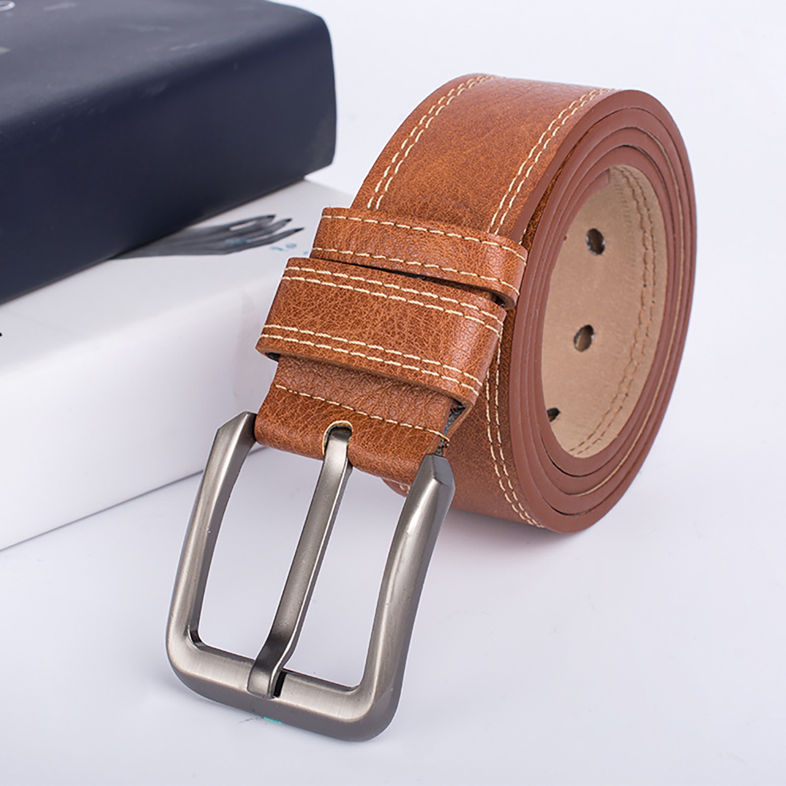 Ociviesr Men's Imitation Leather Belt Needle Buckle Casual And ...