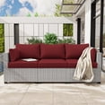 thumbnail image 7 of Pakunoda Outdoor Cushions Replacement, 8 Piece Sectional Cushion Fits 3-Seat, 4” Foam Deep Seat, for Patio Rattan Wicker Replacement Cushion, Liner&Cover, Burgundy, 7 of 7