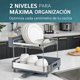thumbnail image 2 of Escurridor de platos 2 niveles acero inoxidable desagüe giratorio 360° porta utensilios 3 divisiones drenaje central 46.7x32.2x41.7 cm, 2 of 7