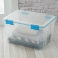 thumbnail image 4 of Sterilite 54-Qt Clear Plastic Stackable Storage Bin with Latch Lid, 4 Pack", 4 of 13