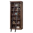 thumbnail image 3 of Maklaine Tall Wood Bookcase Wall with Ladder Storage Organizer in Brown, 3 of 8