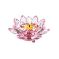 thumbnail image 2 of Steadline Glass Candlestick,Lotus Shaped Candle Holder With Stable Base,Translucent Tabletop Ornament For Dining Space Wedding Party Aromatherapy Layout And Indoor Ambient Decoration(Pink), 2 of 7