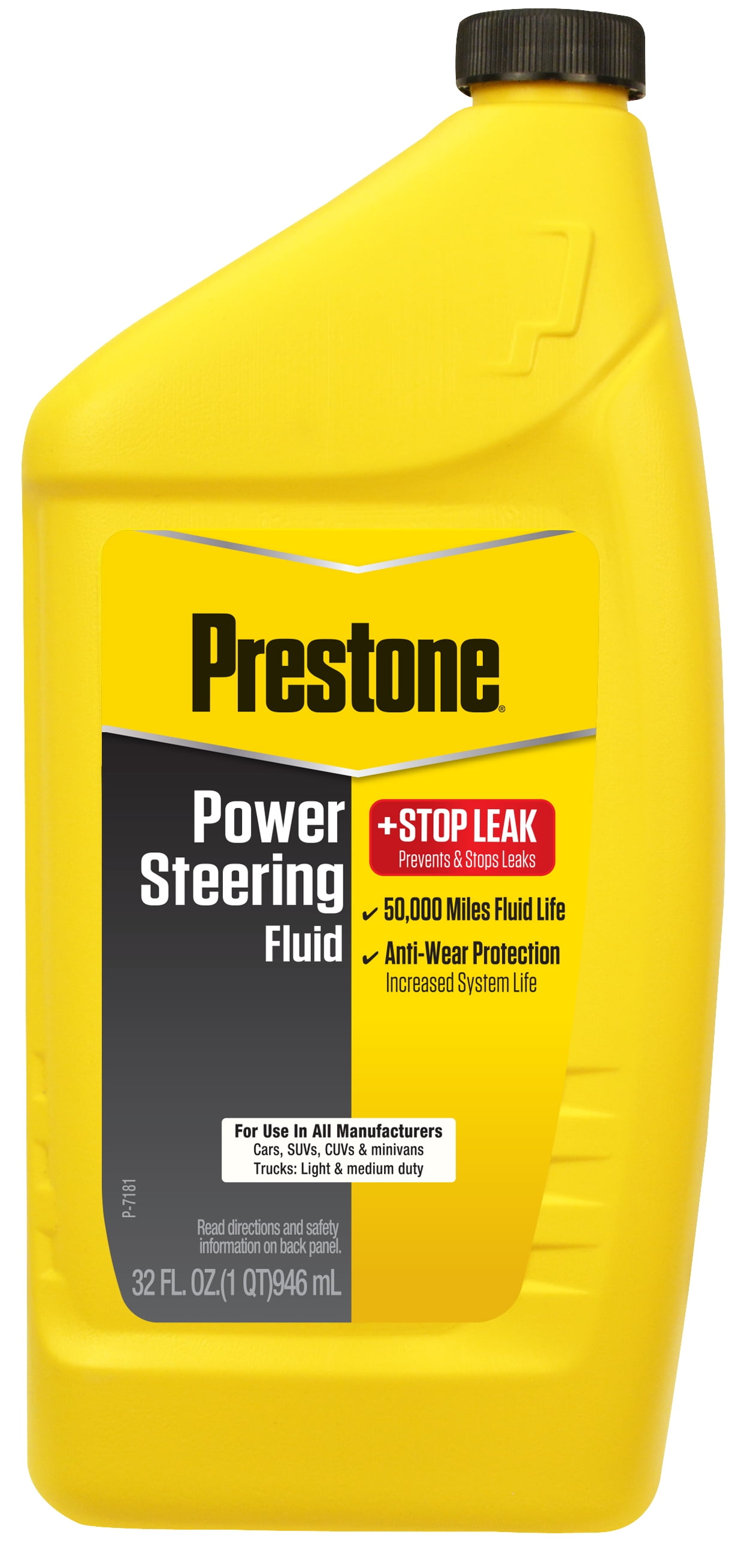 Prestone Power Steering Fluid Plus Stop Leak, 32 oz (1 Quart)