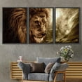 thumbnail image 2 of wall26 Framed Canvas Print Wall Art Set Grunge Effect Portrait of Jungle Lion Animals Nature Realism Rustic Scenic Colorful Country Ultra for Living Room, Bedroom, Office - 24"x36"x3 BLACK, 2 of 5