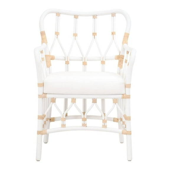 East West Furniture X097DR207-6 6-Pc Dinette Set - 4 Kitchen Parson Chairs, a Dining Table Bench Cement Top and 1 Modern Cement Dining Table Top with High Chair Back - Linen White Finish