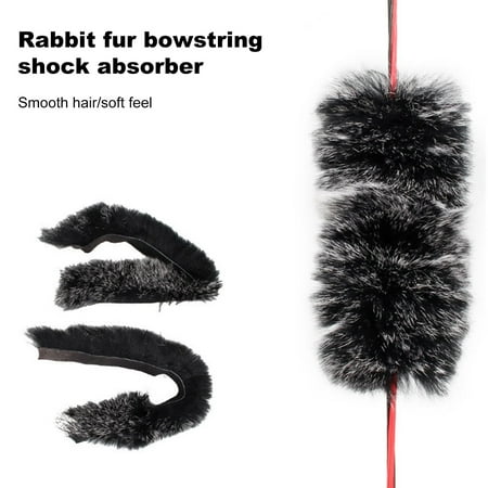 Tnobhg 1 Pair Archery Bow String Silencers Shock Absorption Soft Touch Fuzzy Faux Rex Rabbit Fur String Separator Recurve Traditional Hunting Bow Stabilizer Bowstring Dampener