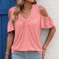 thumbnail image 2 of NJGRAE Sleeveless Tops for Women Womens Oversized T-Shirts Women's Off The Shoulder Casual T Shirt with Point Pullovers Gym Workout Fitted Tees, 2 of 9