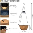 thumbnail image 4 of 2 Packs Hanging Planters Basket for Outdoor Plants, Solar Powered Self Watering Bronze Round Plastic Flower Pots with Drainer for Balcony Patio Garden Outdoor Decoration, 4 of 16