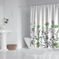 thumbnail image 3 of Waterproof Watercolor Plant Shower Curtain 72x84 Inch Leaves with Floral Polyester Unique Shower Curtain for Bathroom Hotel Home Decor with 12 Plastic Hooks, 3 of 5