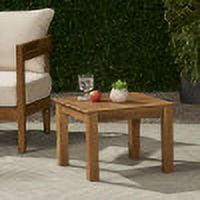 Outdoor Square Accent Side Table, Acacia Wood Leisure Decoration Table for Patio Garden, Teak