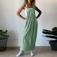 thumbnail image 4 of TrendOFT Combinaisons pour Femmes Décontractées Été Mode Ample Tendance Col Carré Sans Manches Bretelles Combinaisons une Pièce Vert TG, 4 of 5