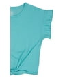thumbnail image 2 of Wonder Nation Girls Short Sleeve Tie Front Tee, Sizes 4-18 & Plus, 2 of 3