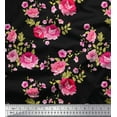 thumbnail image 1 of Soimoi Poly Georgette Tissu Feuilles, Roses & Pivoines Imprimé Floral par Yard 52 Pouces de Large, 1 of 3