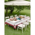thumbnail image 3 of Outdoor Tablecloth with Umbrella Hole and Zipper, Red Christmas Rectangle Table Cloth 54x80 Inch Waterproof Tablecloth, Sloths Xmas Botanical Winter Picnic Table Cover for Patio Camping, 3 of 7