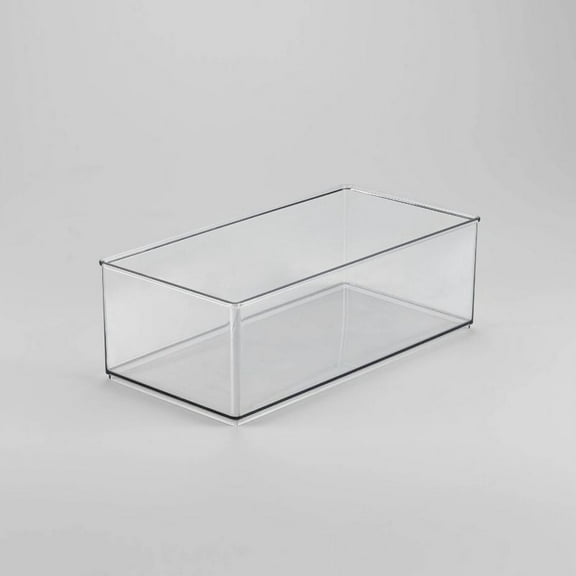 12" x 6" x 4" All Purpose Storage 1/2 Storage Bin - Clear Plastic Decorative Container, No Assembly Required