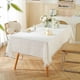 thumbnail image 1 of Xiao Hua 1 pieza de mantel de mesa de comedor de tela rectangular a cuadros blancos, impermeable y a prueba de polvo, mantel de mesa de comedor y café, decoración de 200 * 140 cm, 1 of 5