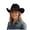 Black, variant on Western Cowboy Hat for Women and Men Windproof Wide Brim Felts Hats Ladies Versatile Travel Retro Caps for Summer Green
