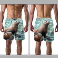 thumbnail image 3 of luoweisi Men's Beach Shorts Quick Dry Swim Trunks with Mesh Lining Sea Lion 2XL, 3 of 5