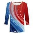 thumbnail image 5 of Summer Cleans 3/4 Sleeve Tops For Women Scooped Neck Sequined Tee Shirts Pullover Sweater Blouses Independence Day Patriotic T-Shirts Vintage Causal Tunics Tees Beach Vacation Clothes, 5 of 5