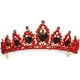 thumbnail image 1 of wonima44 Queen of Hearts Crown, Red Crown with Black Hearts, Red Rhinestone Crystal Wedding Crown, Descendant 4 Rise of Red Cosplay Costume, 1 of 1