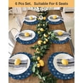 thumbnail image 4 of 13 Inch Round Placemats Set of 6, Navy Blue Daisy Non Slip Heat Insulation PP Table Mats, Modern Farmhouse Chrysanthemum Floral Washable Place Mats for Kitchen Dining Party Table Decor, 4 of 7