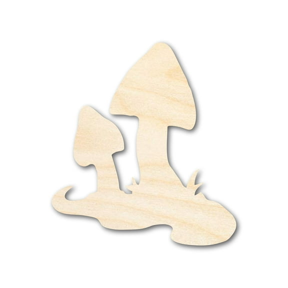 Unfinished Wood Mushrooms Shape - Craft - up to 46" 6" / 1/4"